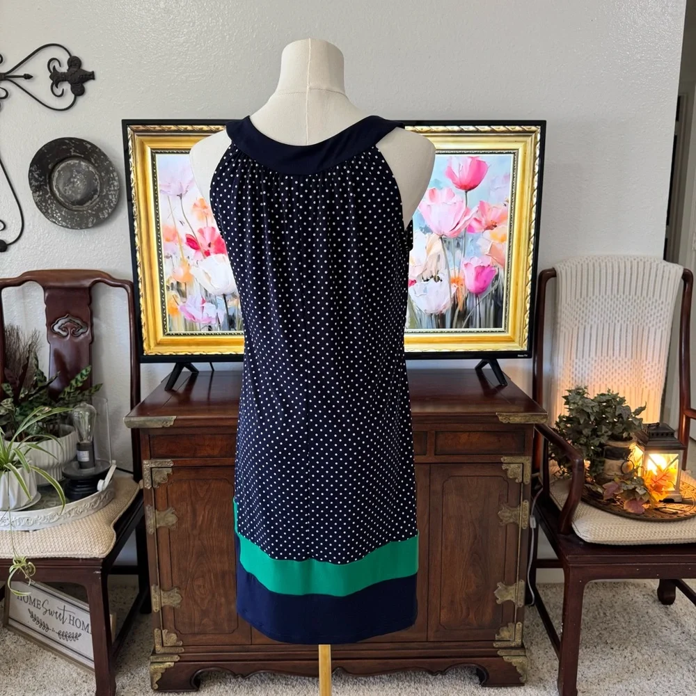 Sweet Storm Sleeveless Blue White Green Dress Juniors Large Excellent Condition - Picture 4 of 9